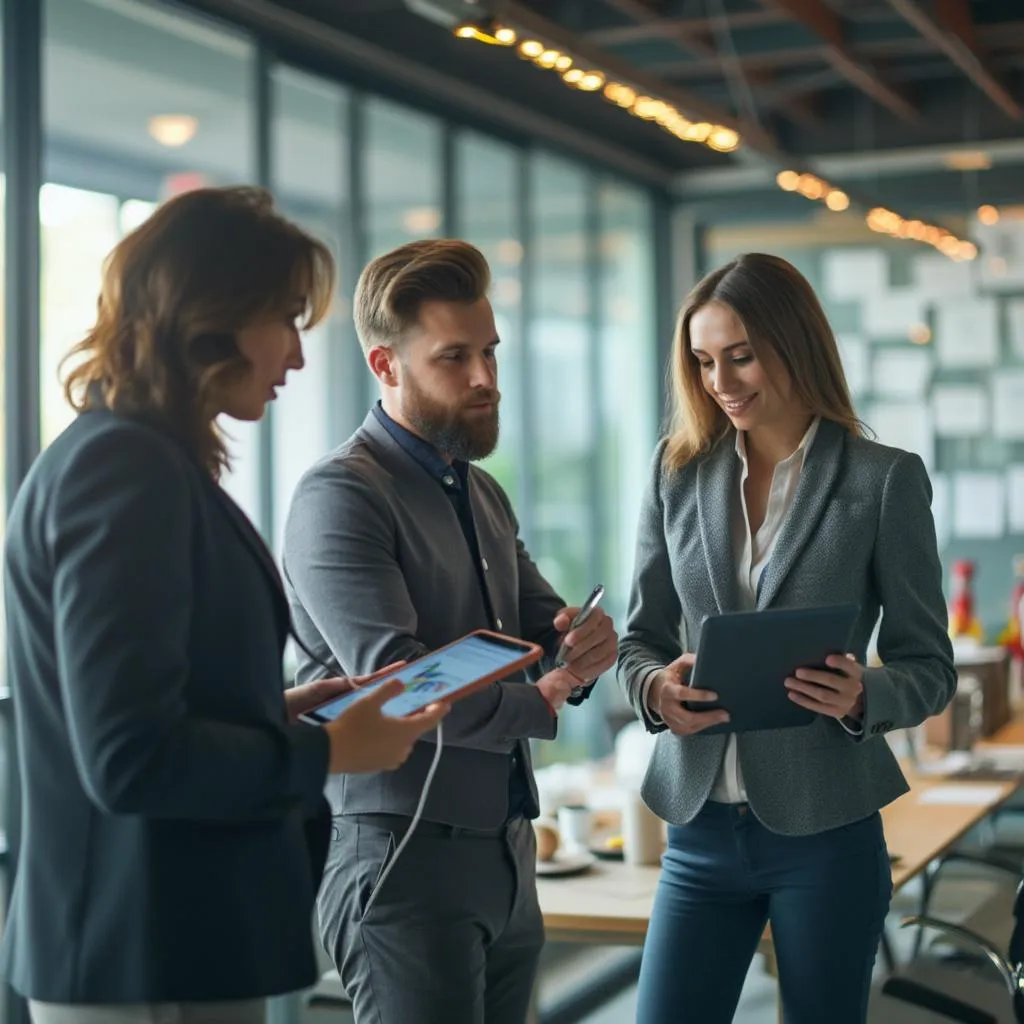 Business consultation process with client and consultant